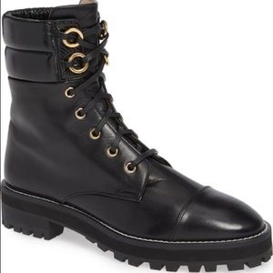 Stuart Weitzman- Lexy Black Vigo Combat boot- Size 9